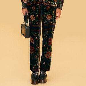 Farm Rio Macaw Garden Velvet Pants